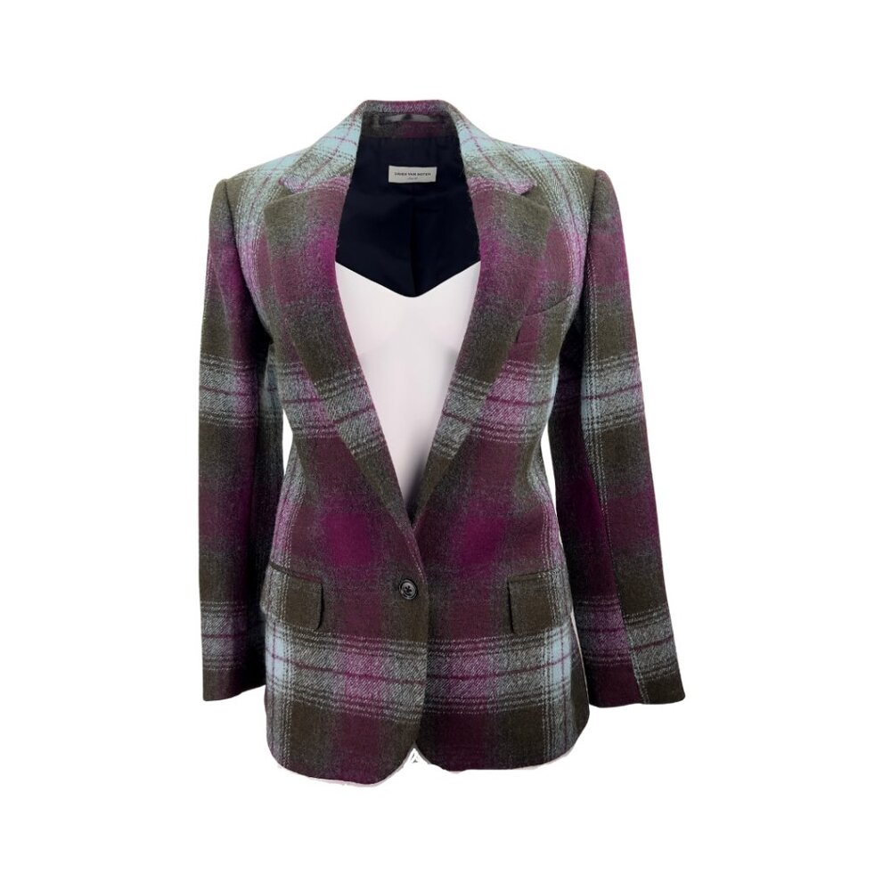 Dries Van Noten Purple and Blue Blazer